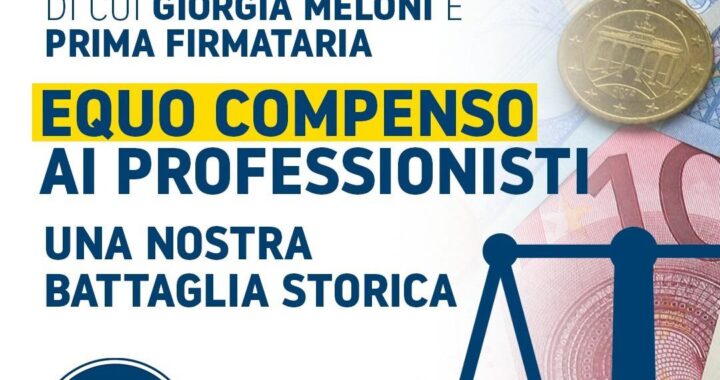 Chiesto Equo compenso ai Professionisti