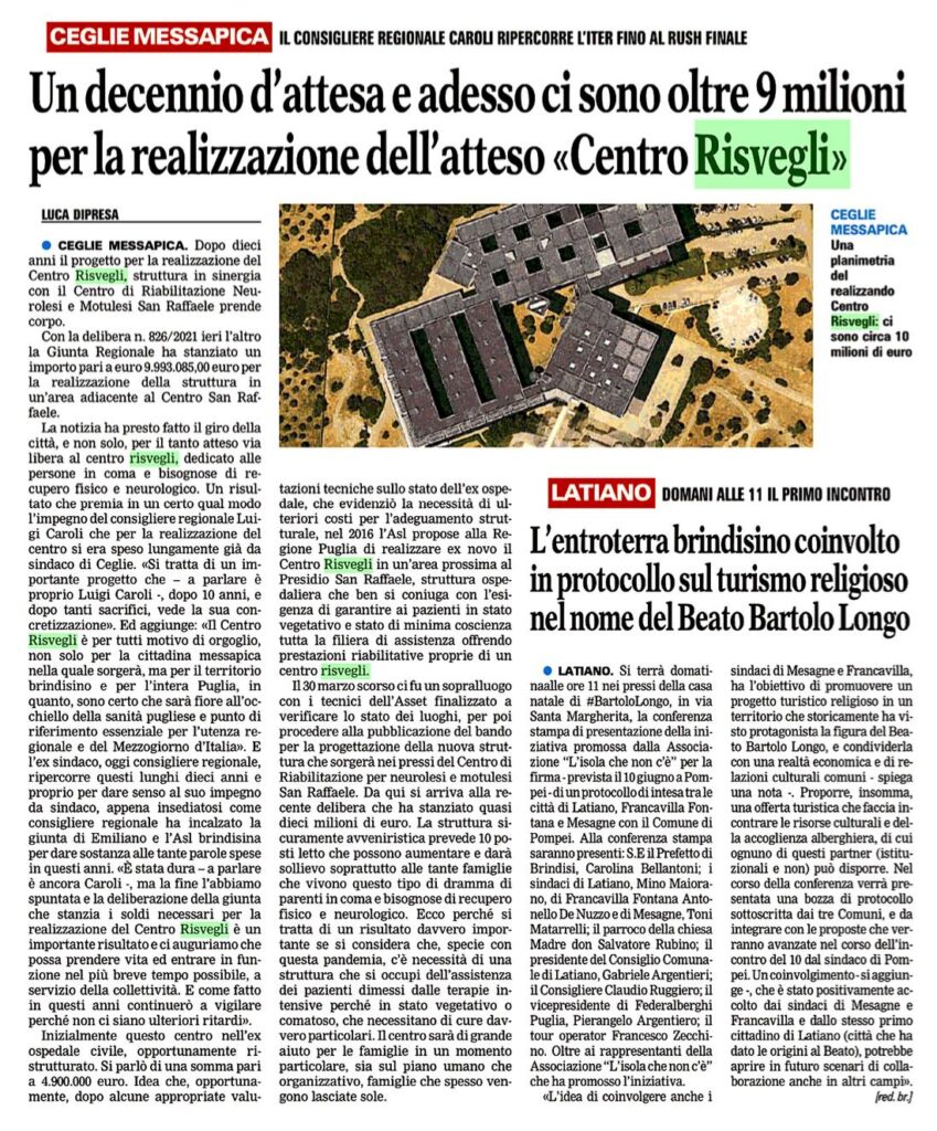 Realizzazione del “Centro Risvegli”